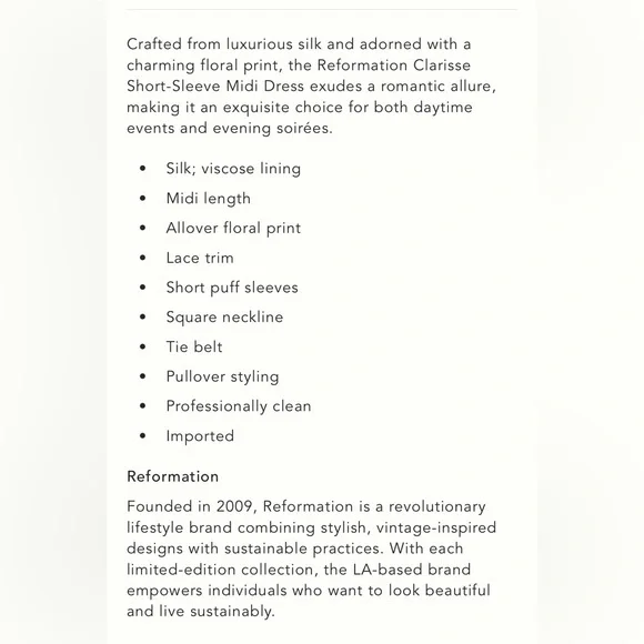 Reformation Clarisse Silk Midi Dress - Picture 4 of 4